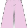 calças sarja wide leg rosa claro frente