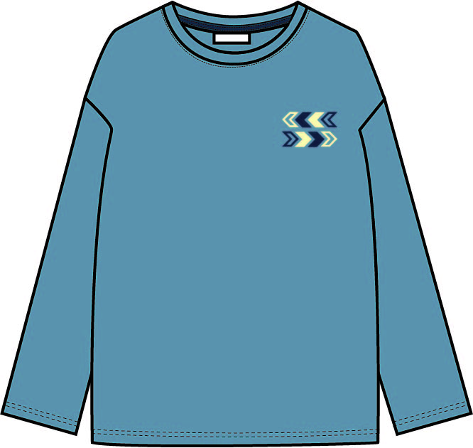 camisola longsleeve setas azul clara frente camisola longsleeve setas azul clara frente