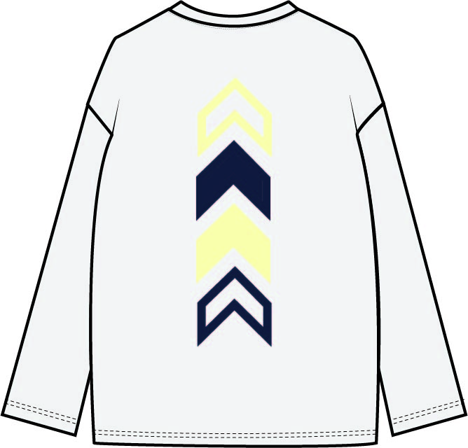 camisola longsleeve setas branca costas camisola longsleeve setas branca costas