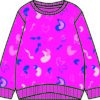 sweatshirt padrão formas aleatórias fucsia frente