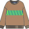 sweatshirt riscas castanho claro frente