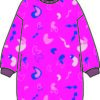 vestido padrão formas aleatórias fucsia frente
